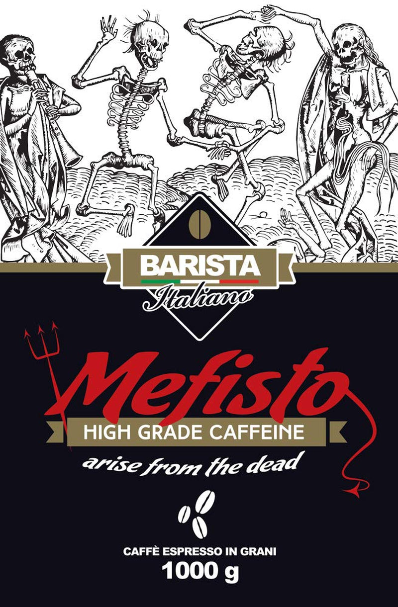 🔱 Mephisto - Café extrêmement fort 🔱 1 kg de grains de café 🔱 Café à haute teneur en caféine 🔱 Premium robuste