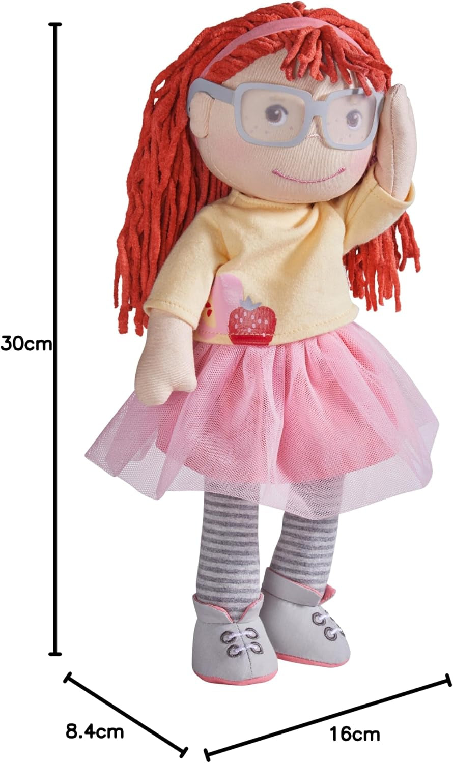 Poupée HABA AVA, poupée 30 cm avec lunettes, poupée douce pour enfants à partir de 18 mois