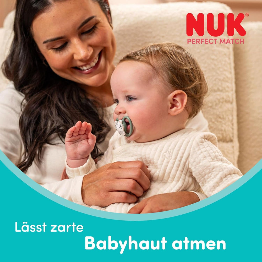 Sucettes NUK Perfect Match Air pour bébés | 6-18 mois | Sucettes orthodontiques qui favorisent la circulation de l'air et préviennent les éruptions cutanées causées par la salive | 95 % d'acceptation par les bébés** | Disney Winnie l'ourson | Paquet de 2