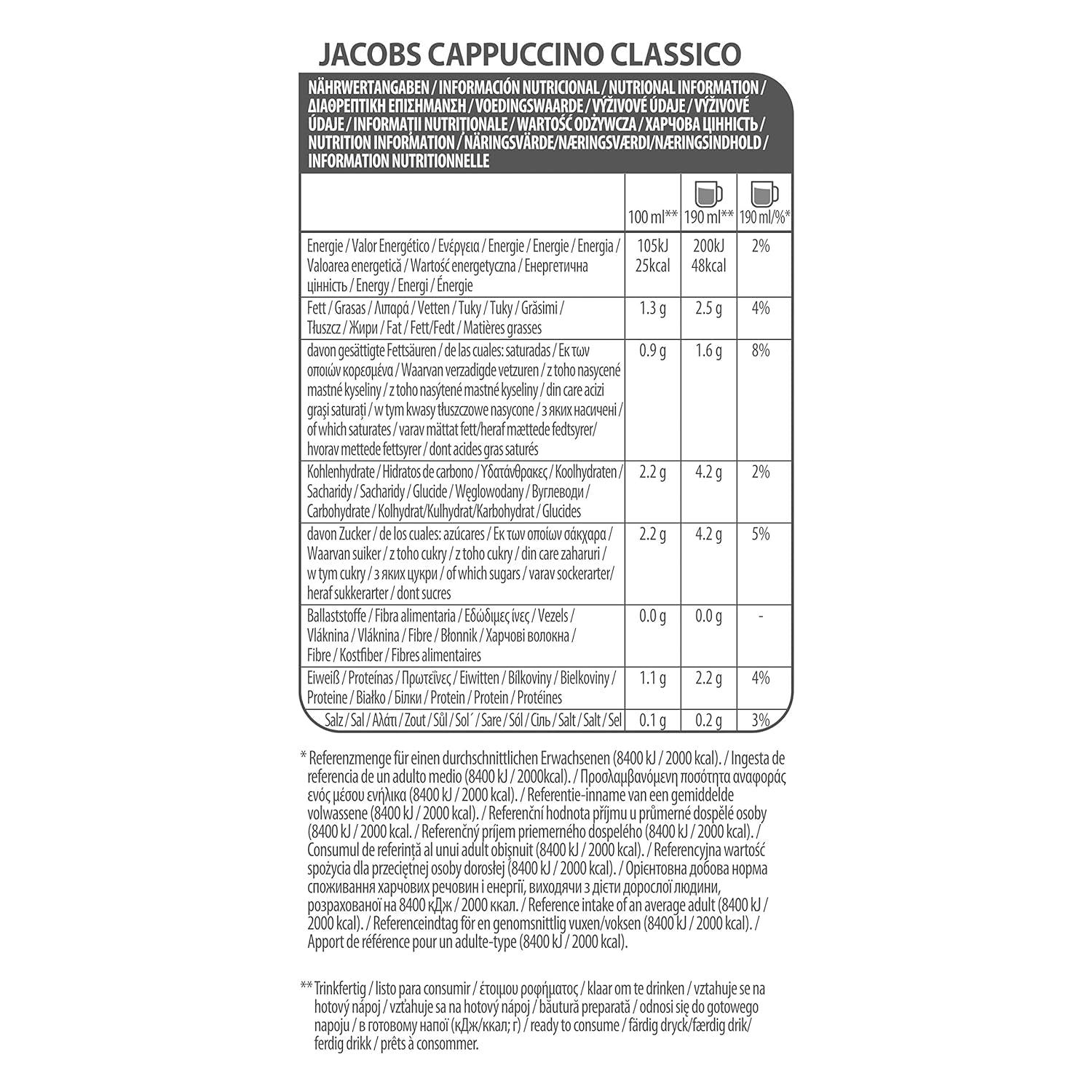 Tassimo Kapseln Jacobs Cappuccino Classico, 5 x 8 dosettes, 40 Kaffeekapseln