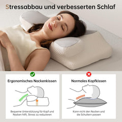 Homyrium Oreiller Cervical Ergonomique Oreiller Orthopédique Oreiller de Soutien du Cou en Mousse à Mémoire Oreiller Anti-Ronflement Oreiller pour Dormeur Latéral Oreiller pour Le Dos et Le Ventre Gris Oreillers Orthopédiques Cervicaux Naty Shop