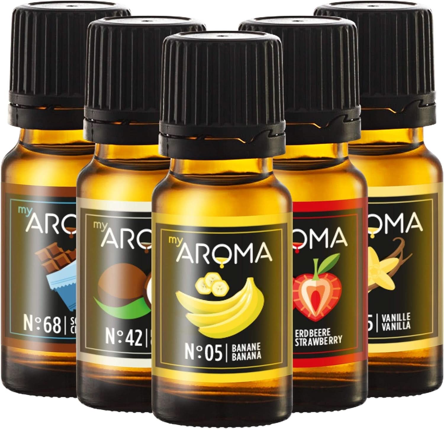 Myarôme | Coffret : Forêt & Prairie - Arôme naturel pur avec arôme de fruits et arôme de fruits (5 x 10 ml) | Édulcorants sans sucre et non sucrés Naty Shop Tunul sportive