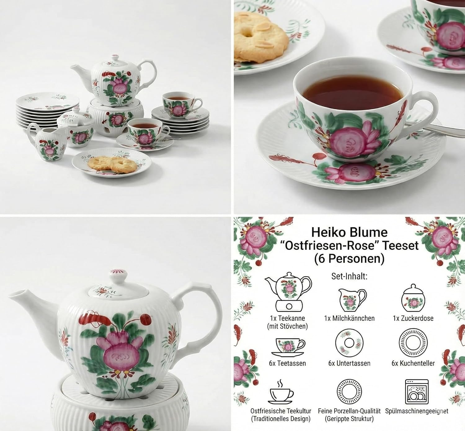 Service à thé à la rose, thé de la Frise orientale