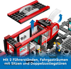 Tramway LEGO City avec gare, idée cadeau pour les fans de véhicules à partir de 7 ans, avec 6 figurines et un chien-guide pour jouer un rôle, jouet de construction 60423 Jeux de construction Besuche den LEGO-Store