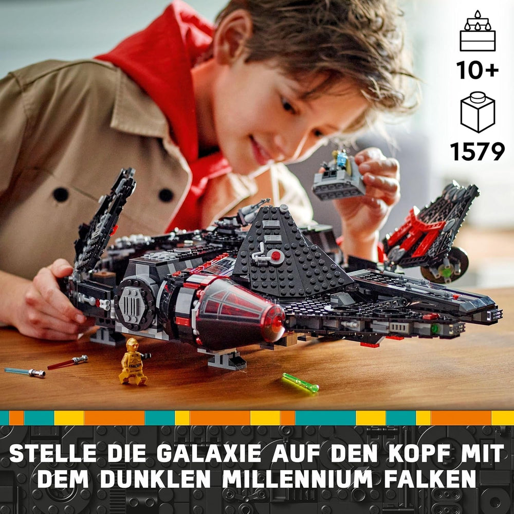 LEGO Star Wars Dark Millennium Falcon, ensemble de vaisseau spatial, jouet de construction pour enfants, cadeau d'anniversaire pour garçons, filles et fans, jouet d'aventure 75389 ensembles de construction Besuche den LEGO-Store