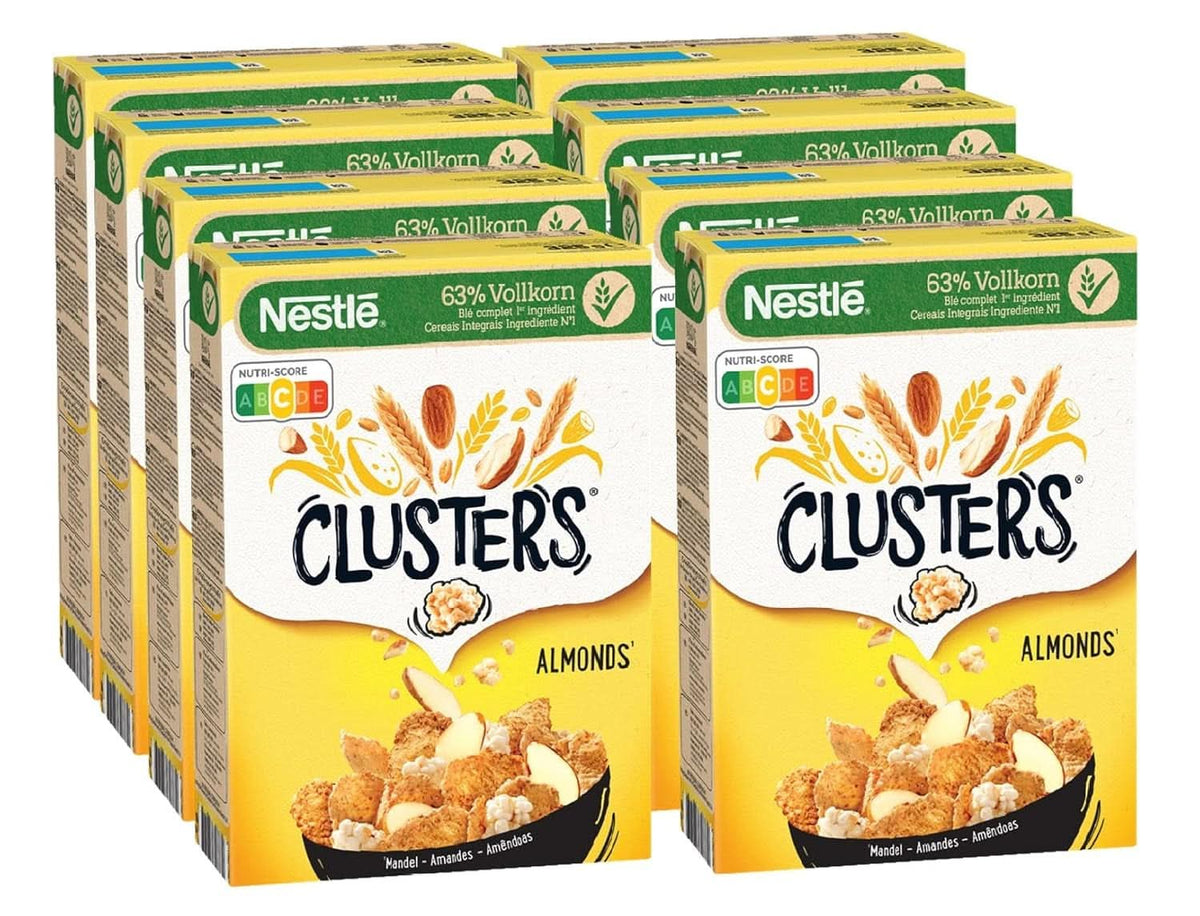 Clusters Almond, Cereale pentru un mic dejun delicios cu fulgi crocanți de migdale, Set 8 x 325 grame Naty Shop Default Title