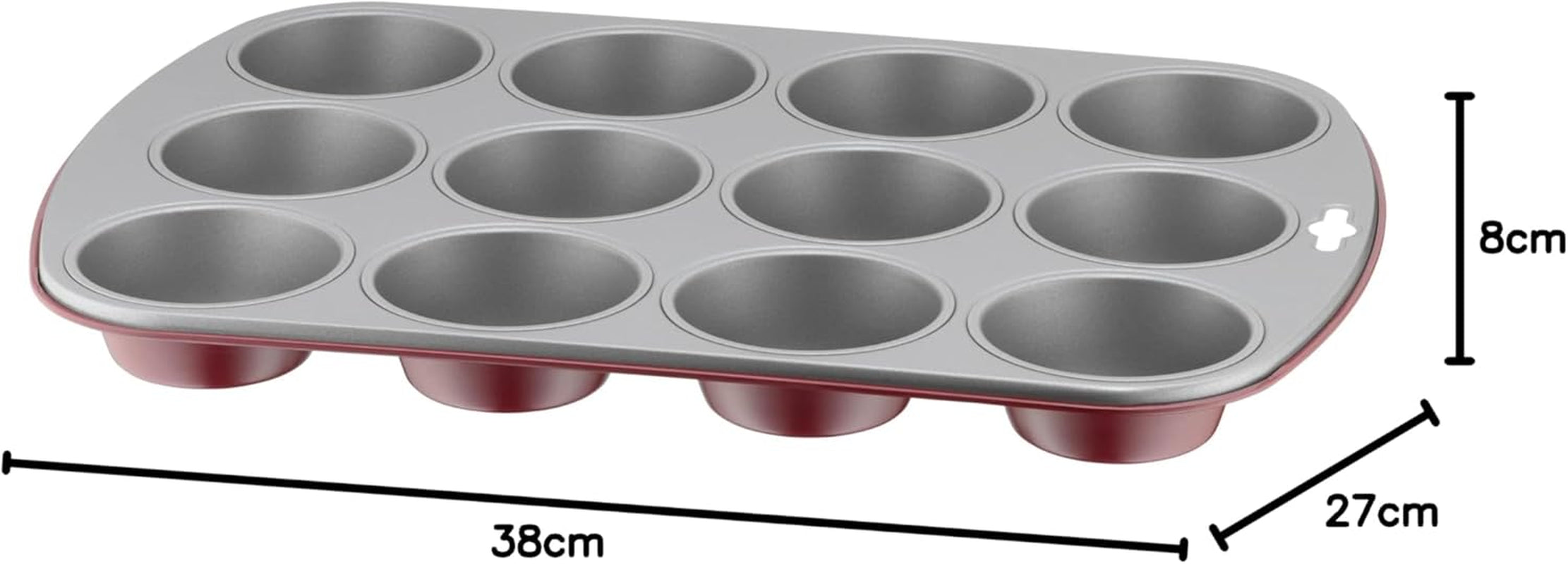 Original Kaiser Classic plus Muffinform Für 12 Muffins, Muffinform Blech 38X27 Cm, Antihaftbeschichte, Standardgröße, Cupcake Formen, Muffin Backform, Rot Molds et plaques à pâtisserie Naty Shop