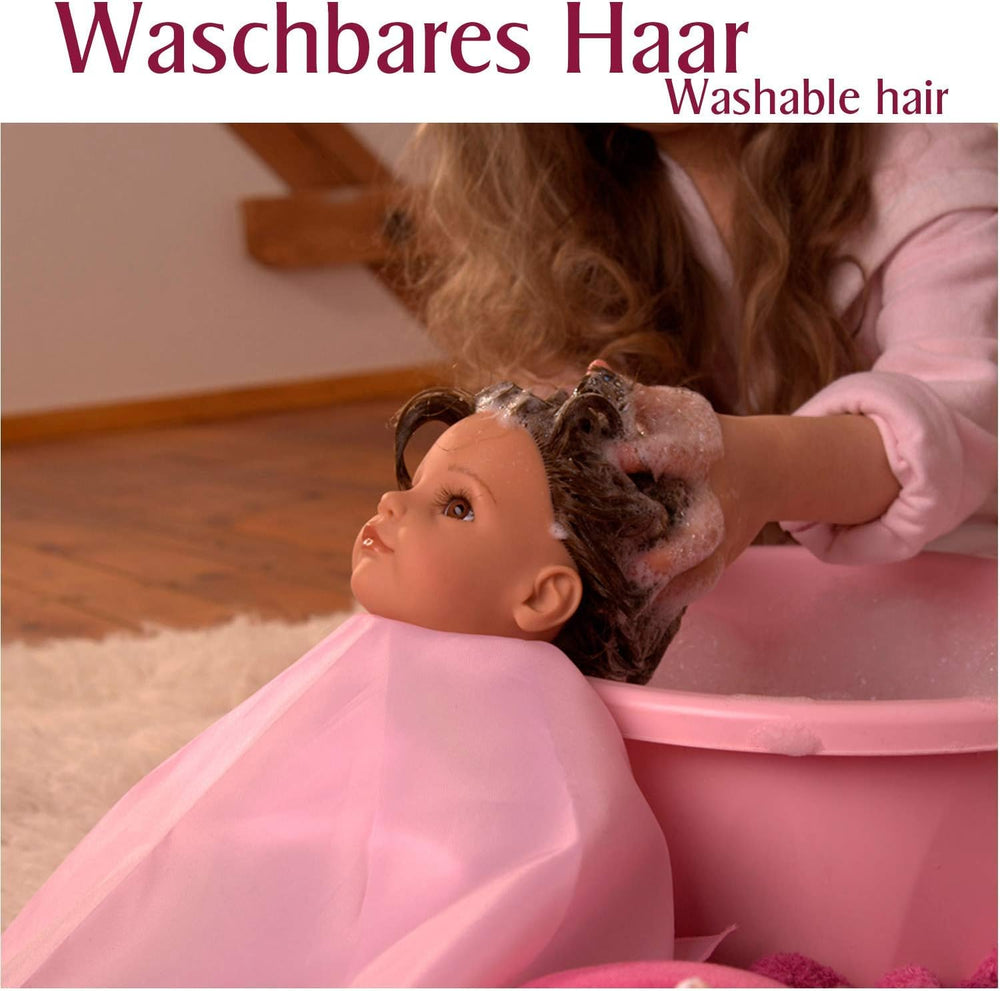 Götz 2027100 Maxy Muffin Fashionisto Doll - Poupée bébé 42 cm avec yeux marron endormis, cheveux bruns et corps doux - Poupée au corps doux en lot de 8
