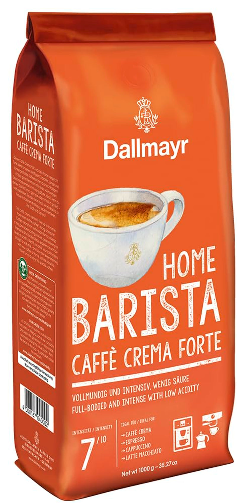 À la maison Barista Caffé Crema Forte 1000g de grains entiers