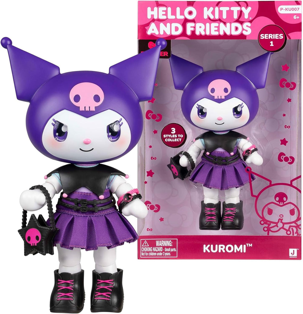 - Kuromi Premier Puppe, 20 cm, 9 Gelenkpunkte, abnehmbare Kleidung und Zubehör, für Sammler, Kinder und Mädchen ab 3 Jahren