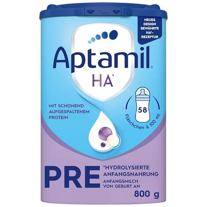 Aptamil HA PRE – Mélange de lait de consommation, avec DHA, sans lactose, sans huile de palme, lait pour bébé, poudre de lait, 1x 800 g
