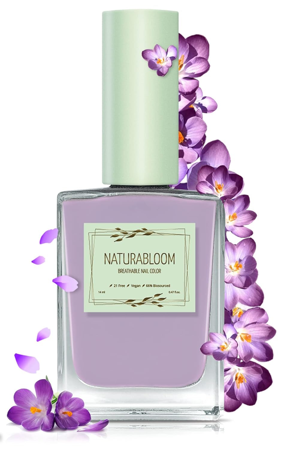 Vernis à ongles beige à séchage rapide (Moon Dust) - vernis à ongles naturel avec formule végétalienne - respirant, durable et durable, 14 ml