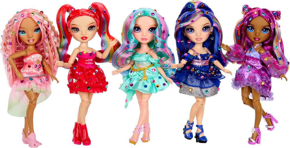 Rainbow High Be Dazzling – Adeline Rose – Păpușă la modă roz, 28 cm, cu unealtă de decorat, pietre prețioase strălucitoare și accesorii de styling