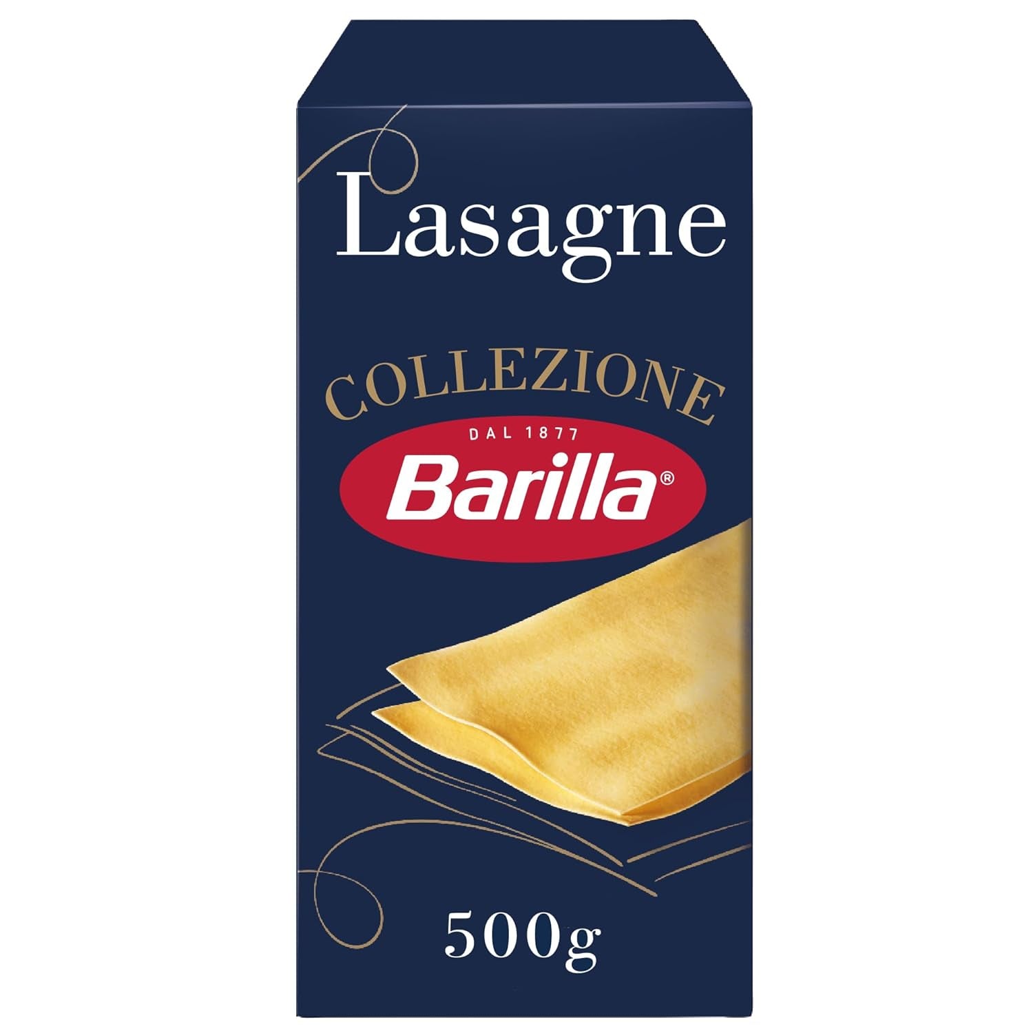 Barilla Collezione Pâtes à lasagnes au blé dur, toujours al dente, 500g