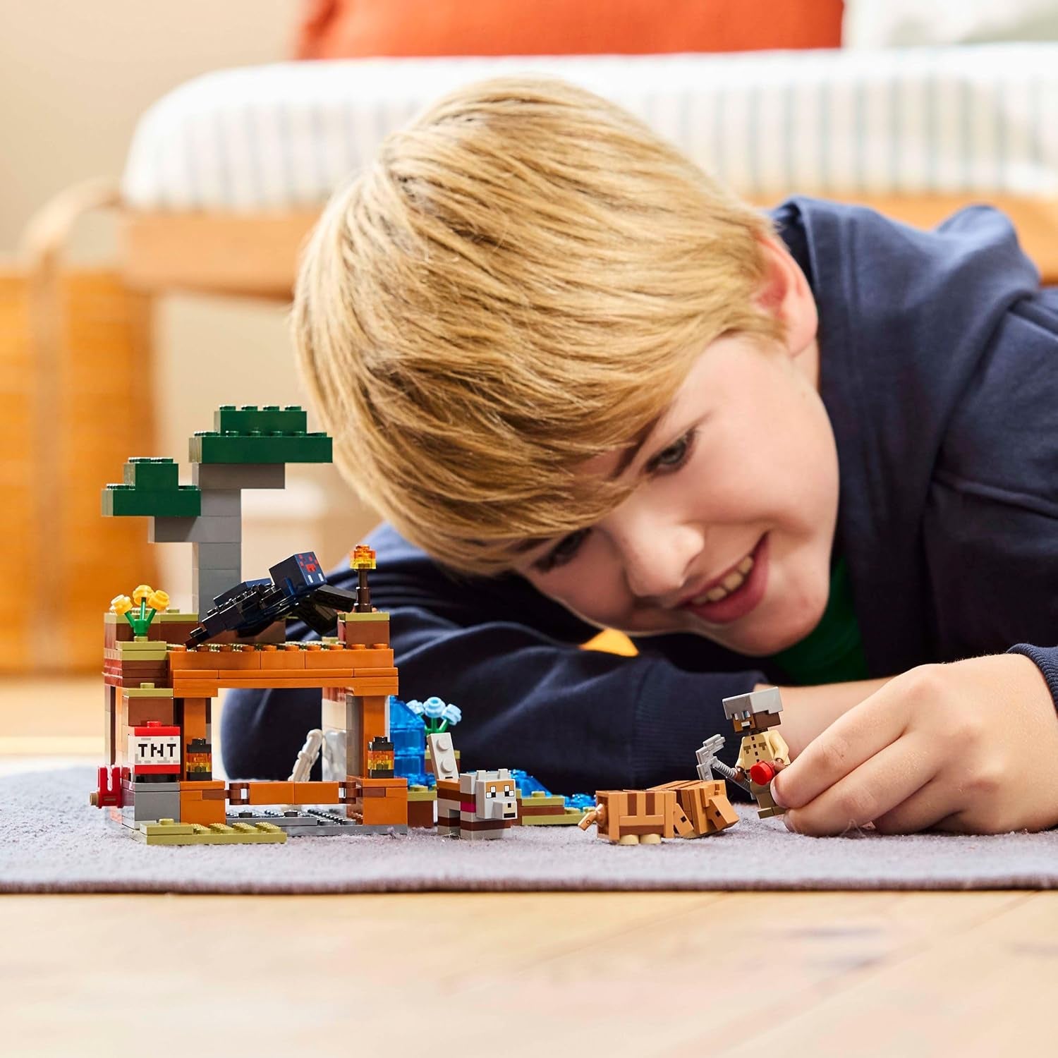 LEGO Minecraft Die Expedition zur Gürteltiermine - Jeux de jeu interactifs avec têtes de rotation et figurines de loup - Fonction TNT - Jeux de jeu pour jeunes et filles à partir de 8 ans - 21269