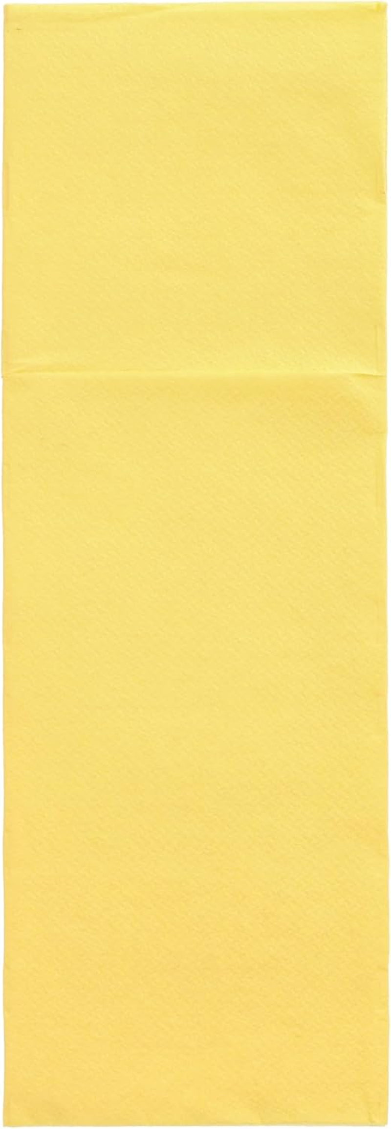50 sachets de serviettes à couverts 'Collection DAILY' 48 Cm X 30 Cm jaune avec pli pour couverts