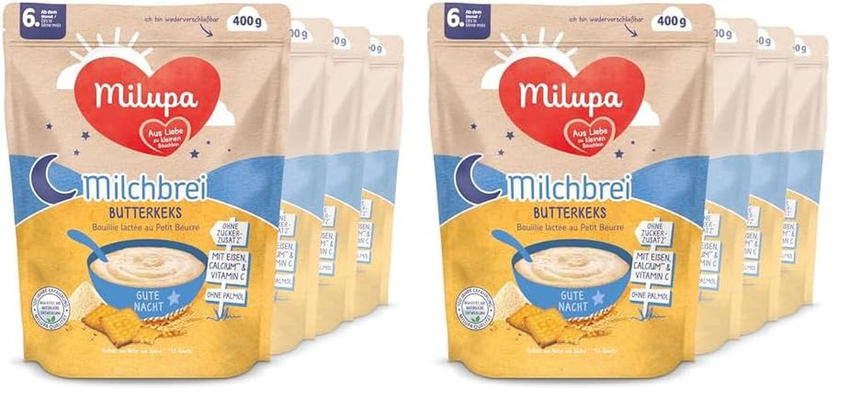 Milupa Milk Porridge Butter Biscuit - Porridge pour enfants sans huile de palme Mère et Enfant Naty Shop Default Title