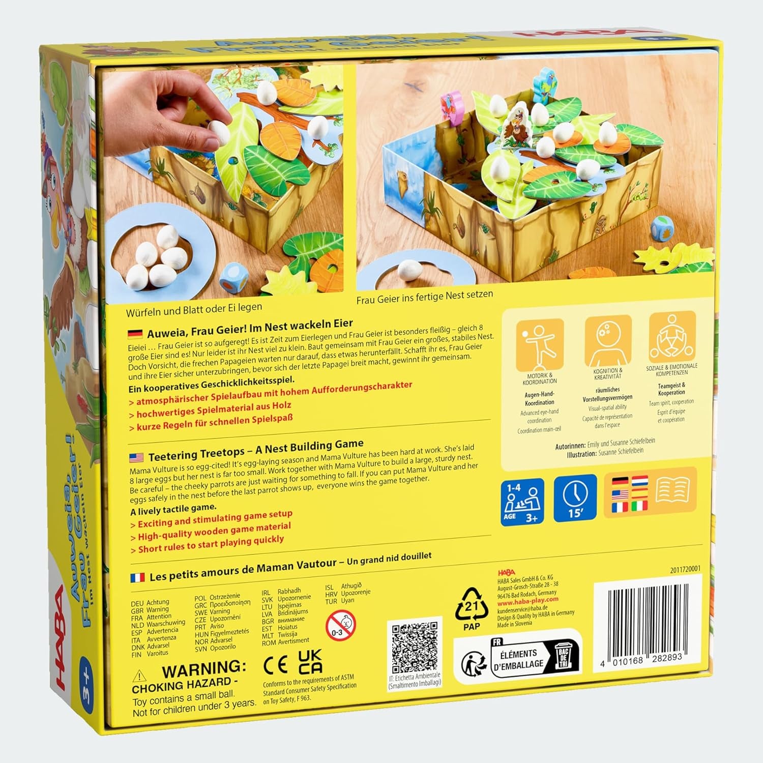 HABA Malheur à moi, Dame Aigle ! – Jeu d'adresse en bois passionnant pour la construction de nids pour les enfants de 3 ans et plus – 2011720001