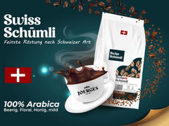 Schwiizer Schüümli Swiss Schümli en grains de café 1kg, intensité 2/5, acidité 1/5 - pour le vrai plaisir du café Cafea Naty Shop