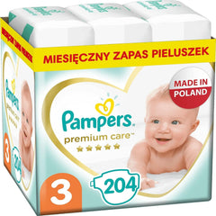 Couches Pampers taille 2 (4-8kg), couches Premium Care, 68 pièces Mother and Baby Naty Shop 3 (204 pièces)