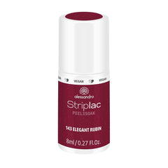 Vernis à ongles UV alessandro Striplac Elegant Ruby - Délicat et longue tenue - S'enlève facilement grâce à la technologie peel-off - Vegan et cruelty-free - 8 ml