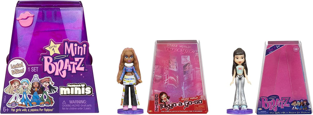 Poupées Bratz Miniverse MGA's Y2K Nostalgia Flashback Minis en édition limitée – PACK SURPRISE – 2 mini poupées Bratz et vitrine – Excellent cadeau pour les enfants et les collectionneurs de 6 ans et plus