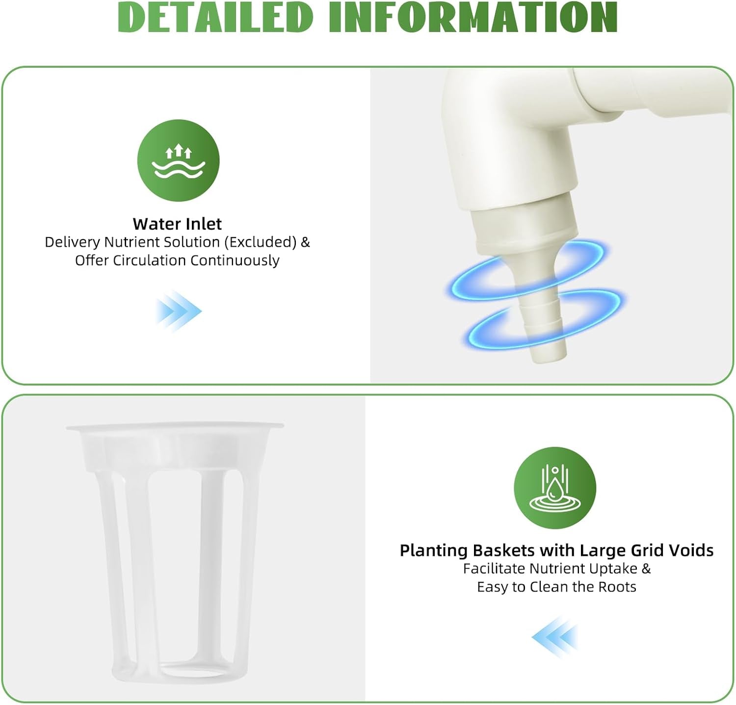 Système hydroponique, kit de culture hydroponique en tour, support de jardinière à 4 niveaux avec 36 trous de plantation, systèmes de culture de plantes sans sol pour jardin, bureau et autres espaces intérieurs et extérieurs