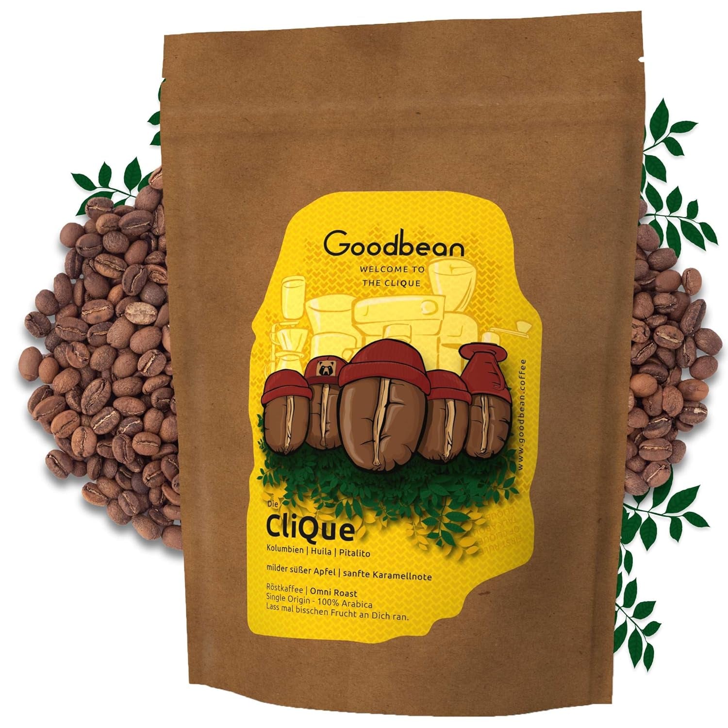 La Clique | Café | Torréfaction Omni - 100 % Arabica | Café filtre/spritziger Espresso | Ganze Bohne (500g)