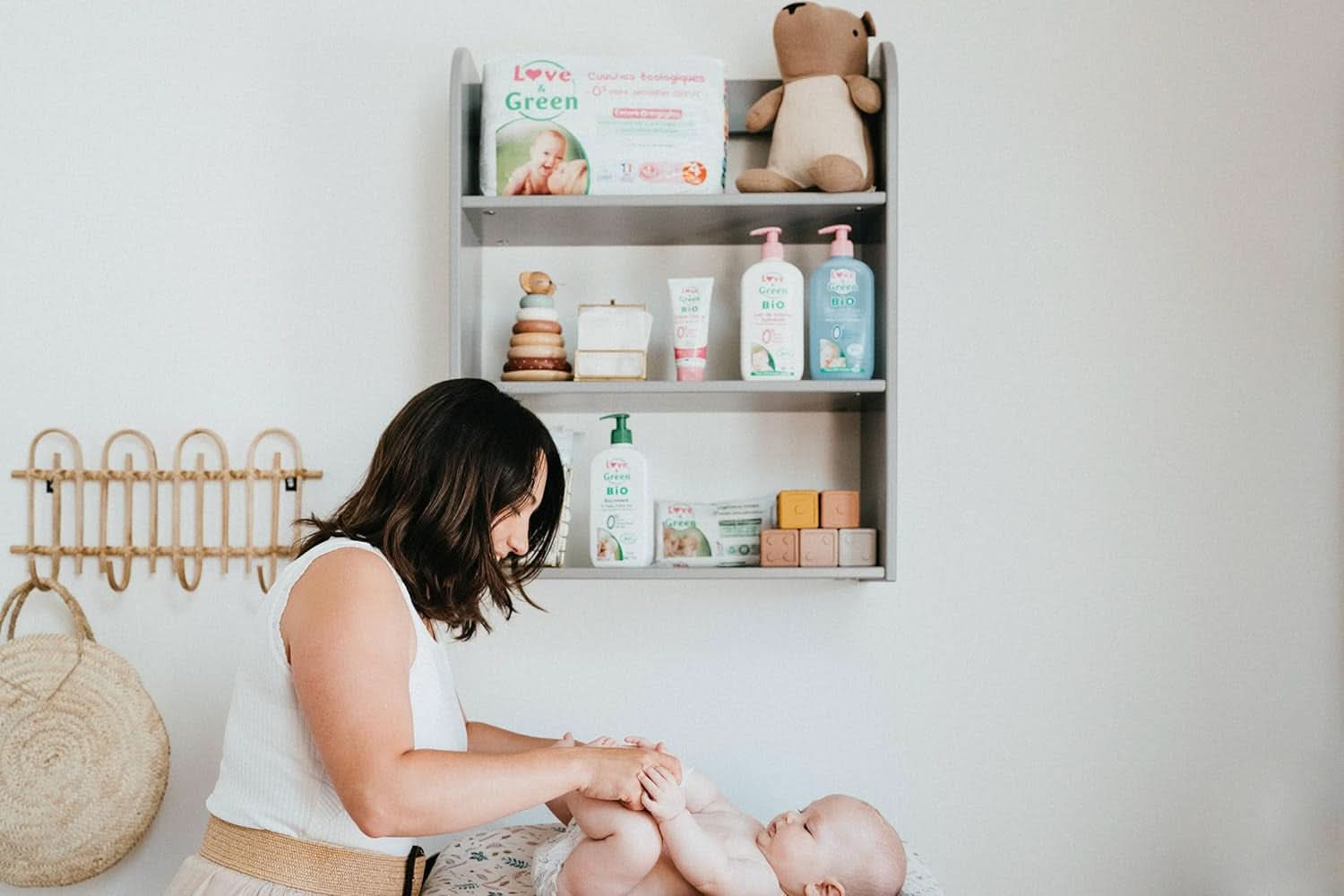 Love & Green, Couches pour bébés, hypoallergéniques, taille 6 (34 unités) Mère et Enfant Naty Shop