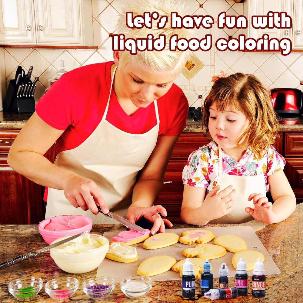 Colorant alimentaire - 20 couleurs colorant alimentaire liquide hautement concentré pour gâteaux, pâtisserie, œufs de Pâques, boissons - colorant alimentaire sans sucre pour fondant, glaçage, slime, décoration de gâteaux - 10 ml chacun