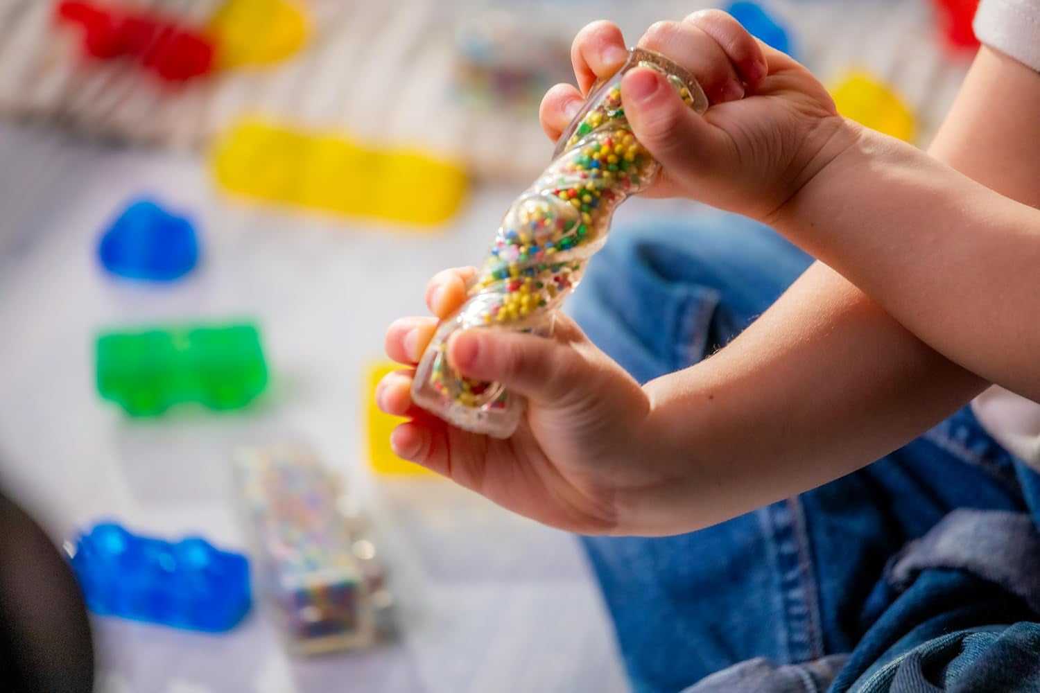 Jelly BLOX - Vehicle Kit, Bauspielzeug ab 2 Jahren, mit 35 Sensorische Bausteine, Konstruktion Spielzeug für Kinder, Sensory Play mit Spielsteinen