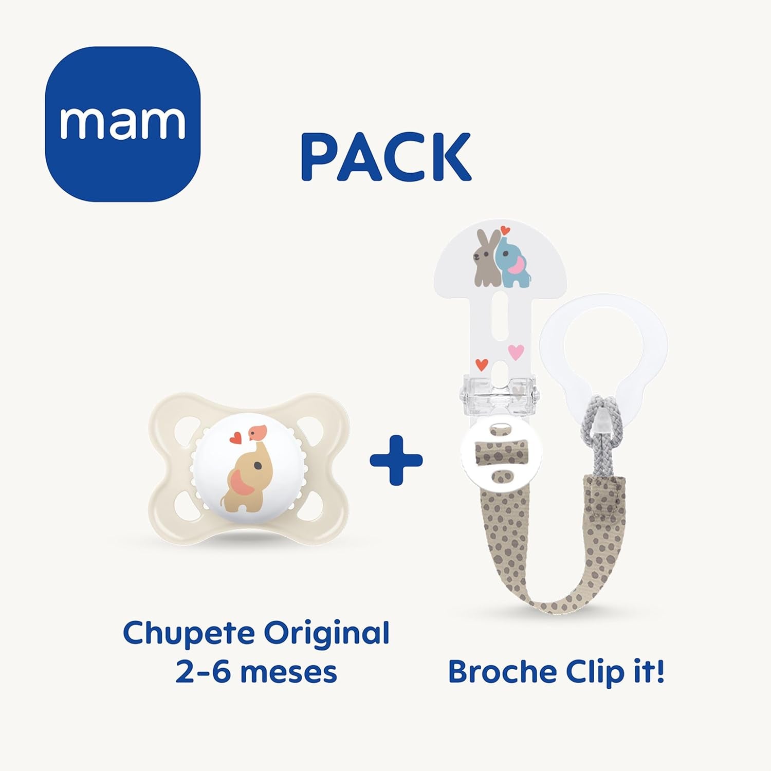 Sucette MAM Clip It ! Broche & Original S226 Skinsoft™ silicone, ultra-doux, pour bébés à partir de 0 mois