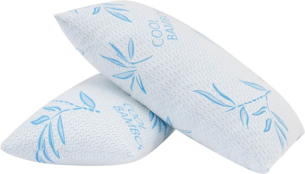 Comfysleep king size pernă de viscoză din bambus, răcoritoare, spumă de memorie mărunțită, viscoză reglabilă din bambus, capac detașabil / lavabil, 2 bucăți Perne standard Naty Shop