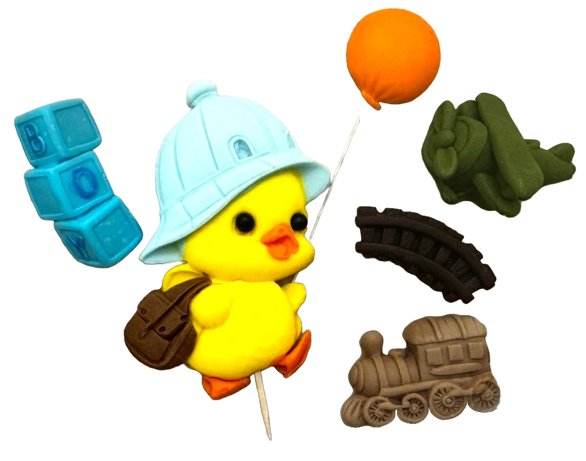 Set 6 decoratiuni comestibile din pasta de zahar, BOY Decoratiuni din Pasta de Zahar Nati Shop