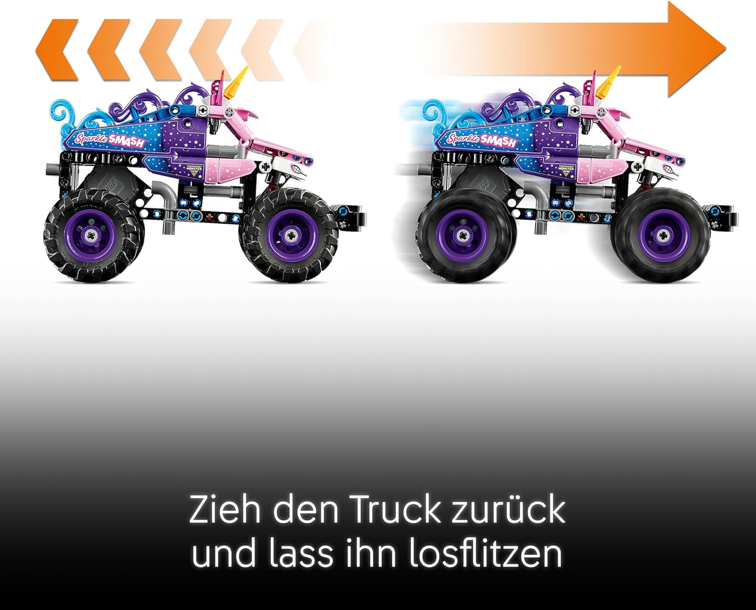 LEGO Technic Monster Jam Sparkle Smash avec moteur à moteur - Jeu de Monstertruck Technic Monstertruck & Einhorn Monster Truck - Créations à partir de 7 ans pour enfants, filles et jeunes - 42220