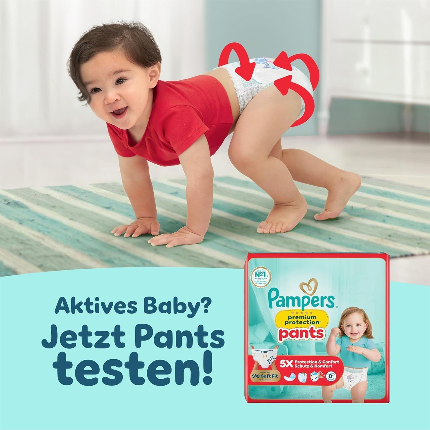 Pampers Premium Protection Taille 6, 144 couches, 13 kg-18 kg, notre protection n°1 contre la peau et les fuites