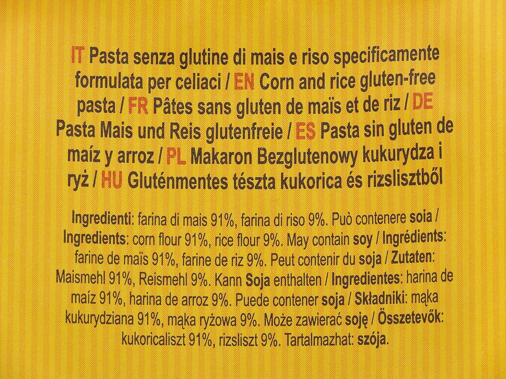 Pâtes en forme d'étoile Dialsi, pâtes de maïs et de riz sans gluten, cuites au bronze, ingrédients 100 % italiens, sans additifs, cuisent en 8 à 9 minutes, paquet de 300 g
