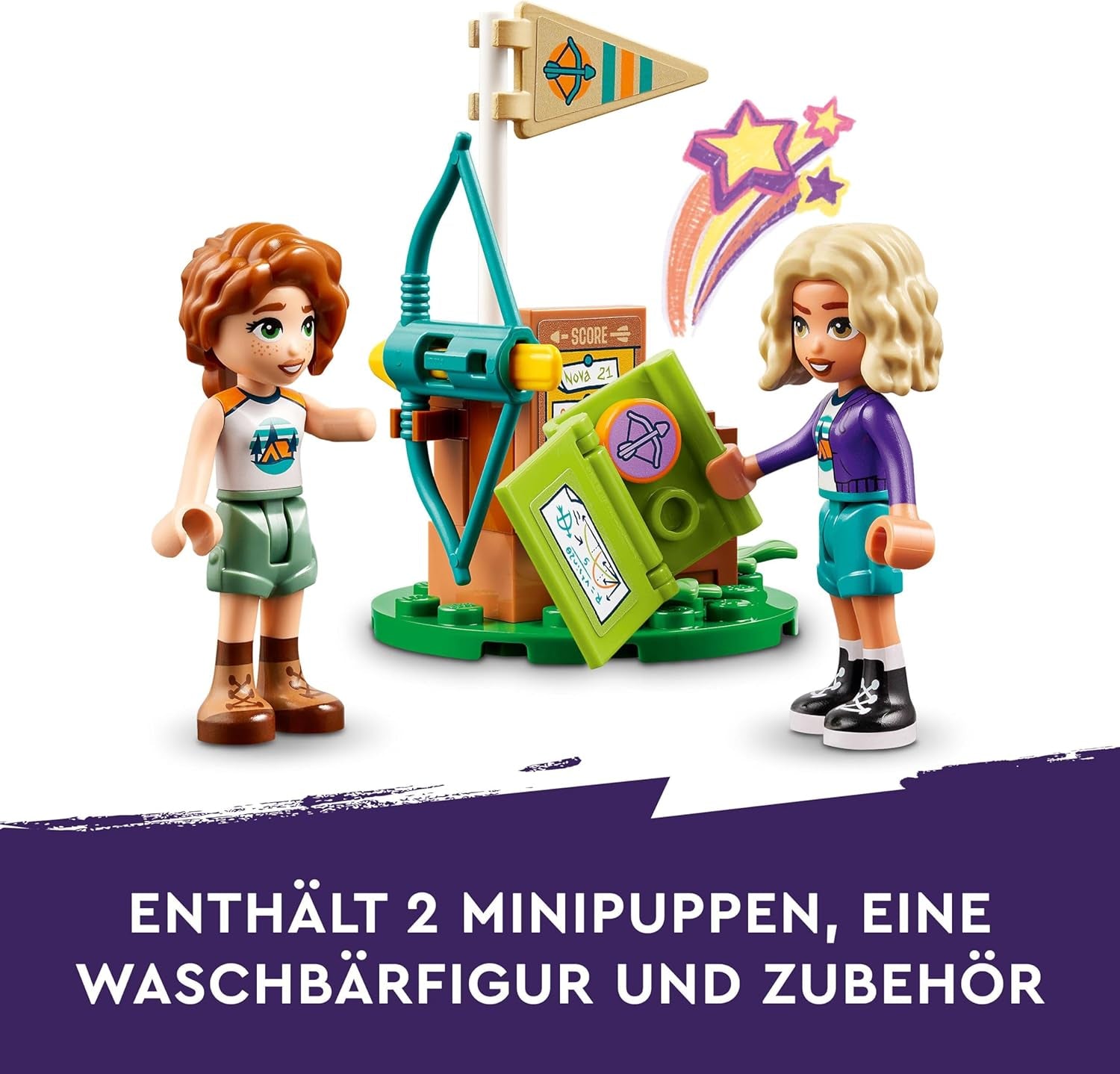 LEGO Friends Tir à l'arc au camp d'aventure Jouet de construction pour enfants avec arc et flèche, 2 figurines et un évier, pour filles et garçons à partir de 6 ans 42622 Ensembles de construction Besuche an LEGO-Store