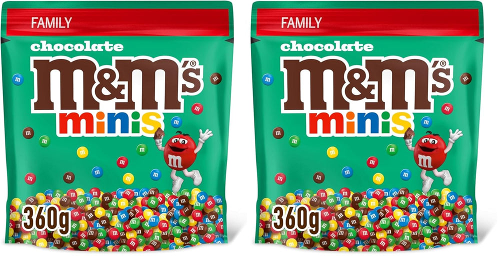 M&M's Chocolate Minis, Chocolat, 1 x 324 g, Lentilles au chocolat (324 g) (Paquet de 2)