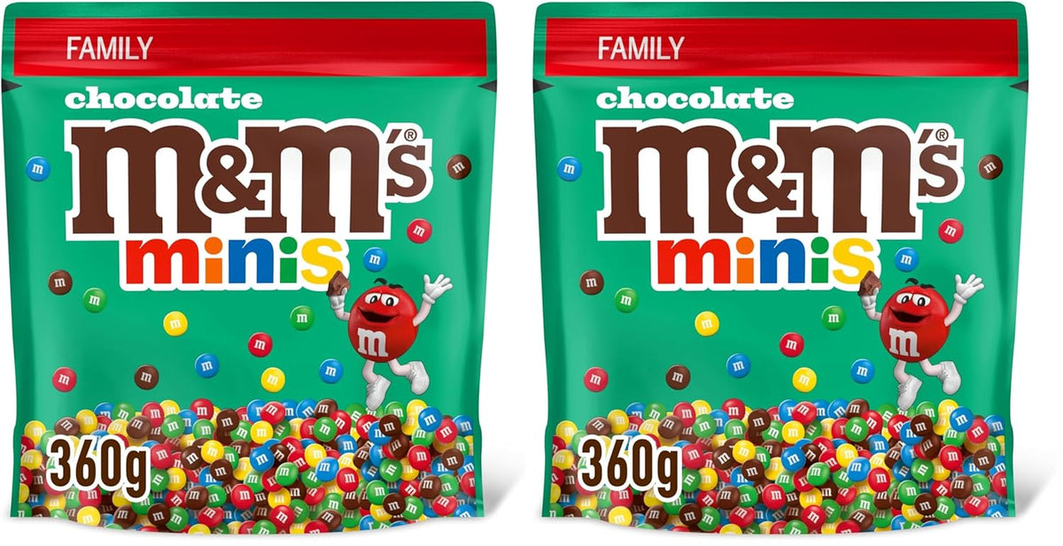 M&M's Chocolate Minis, Chocolat, 1 x 324 g, Lentilles au chocolat (324 g) (Paquet de 2)