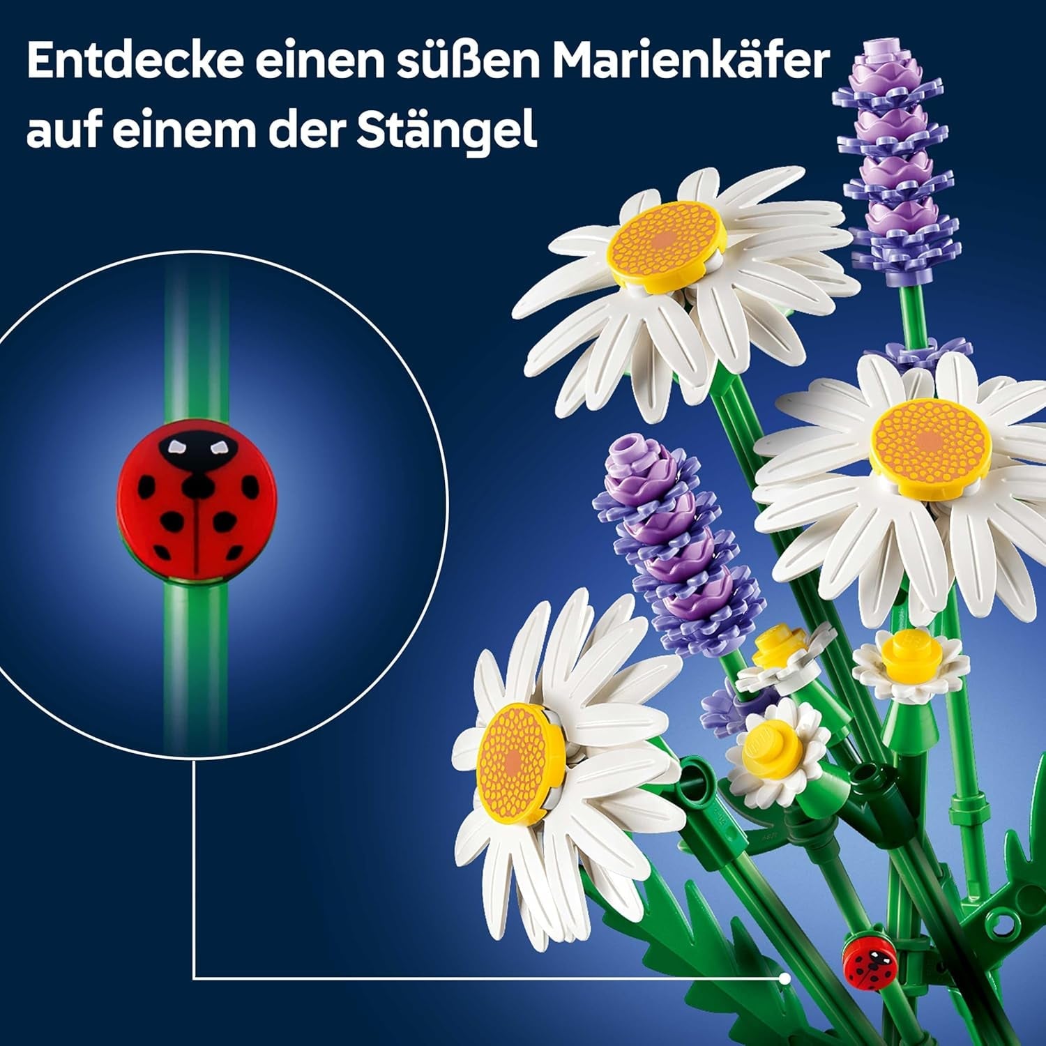 LEGO Botanicals Gänseblümchen - Strauß aus Kunstblumen mit Gänseblümchen & Lavendel - DIY Deko fürs Kinderzimmer - Geschenkidee zum Muttertag - 11508