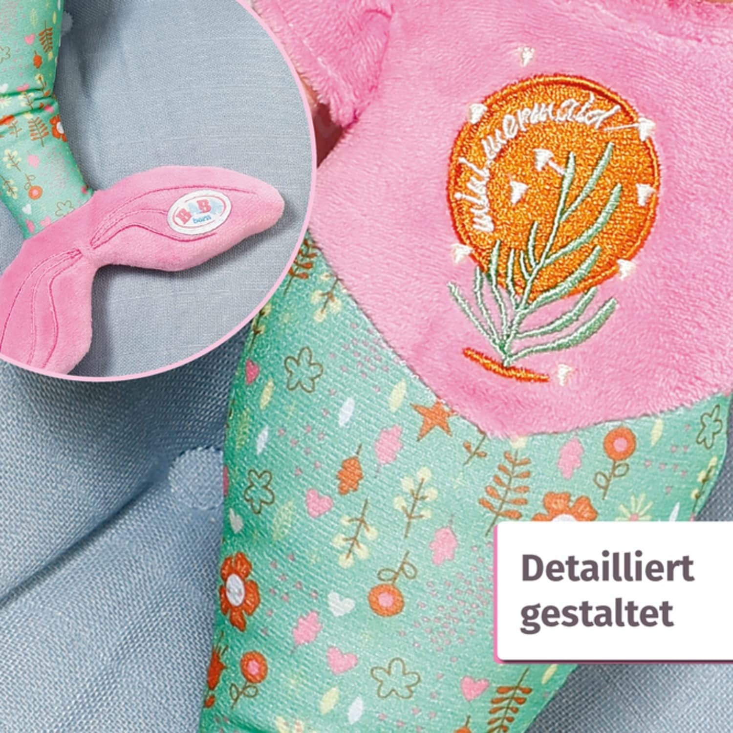 BABY born Sirène pour bébés, poupée douce lavable, poupée sirène avec tête en vinyle souple, 33 cm de haut, 832288 Zapf Creation