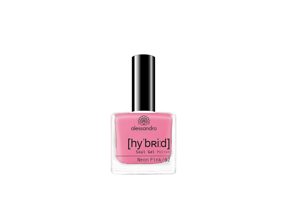 Vernis à ongles HYBRIDE alessandro Pink Melon - nuance de rose vibrante avec de fines particules de paillettes - Des ongles parfaits en seulement 3 étapes, sans LED - dure jusqu'à 10 jours ! 8 ml