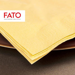 Fato - Serviettes en papier jetables, idéales pour les déjeuners et buffets décontractés, paquet de 50 serviettes, taille 33 x 33, 4 plis, 2 épaisseurs, couleur champagne, papier 100 % pure cellulose, FSC