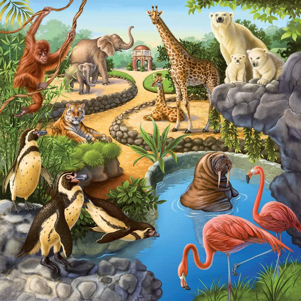 Ravensburger Puzzle jigsaw pentru copii - 09265 Forest/Zoo/Pets - puzzle jigsaw pentru copii de peste 5 ani, cu 3X49 piese Puzzle Naty Shop