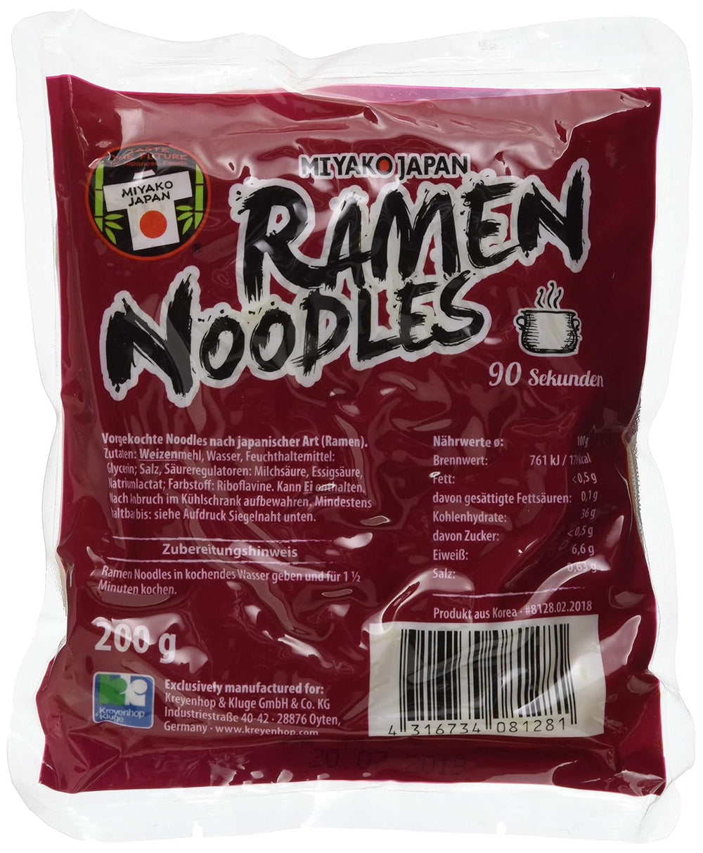 Paquet de 12 nouilles ramen de style japonais Miyako (12 x 200 g)
