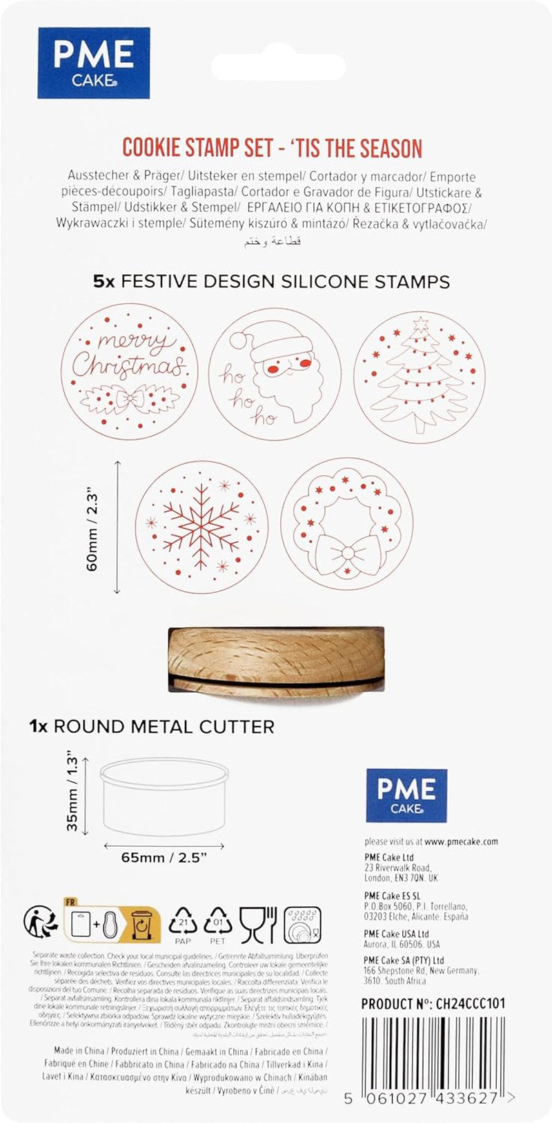 Lot de 7 tampons de gaufrage pour biscuits de Noël C'est Noël