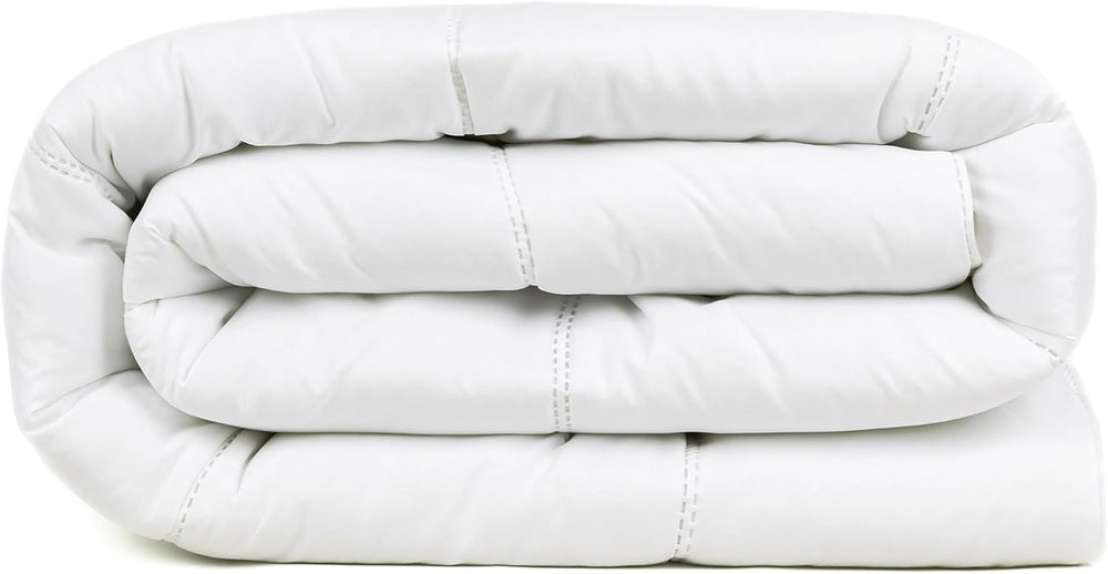 Plapuma TRAMAS+ 200 Gr/M² pentru paturi din fibre goale siliconizate - 150X220 Cm - Certificată Oeko Tex - Albă, moale, caldă, minimalistă - Pat 90 Cm Plapumi si pilote Naty Shop 180X220 Cm