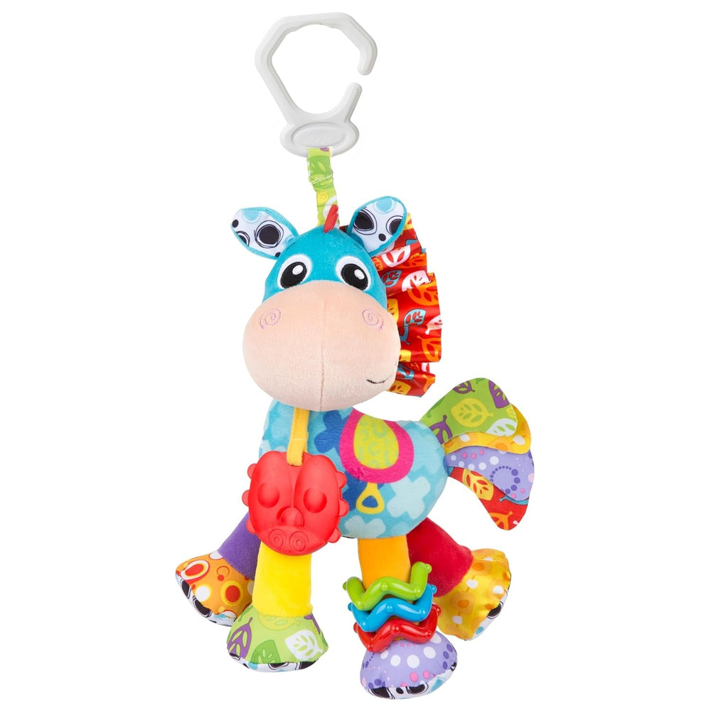Playgro Clip Clop Coffret Cadeau d'Activités Sensorielles de Jardin - Jouet de Jardin Sensoriel pour Bébés à partir de 0 Mois - Jouet Interactif avec Hochets, Anneau de Dentition et Ami de la Poussette - 4 Pièces