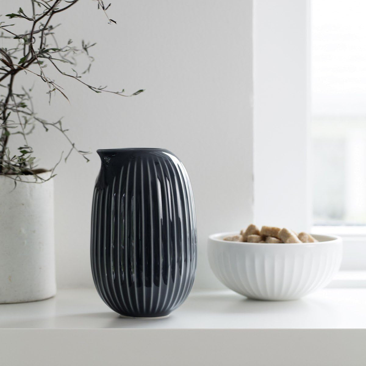 Kähler Bonbonnière Ø12 cm Hammershøi Décoration Design danois, blanc Boîtes de conservation alimentaire Naty Shop